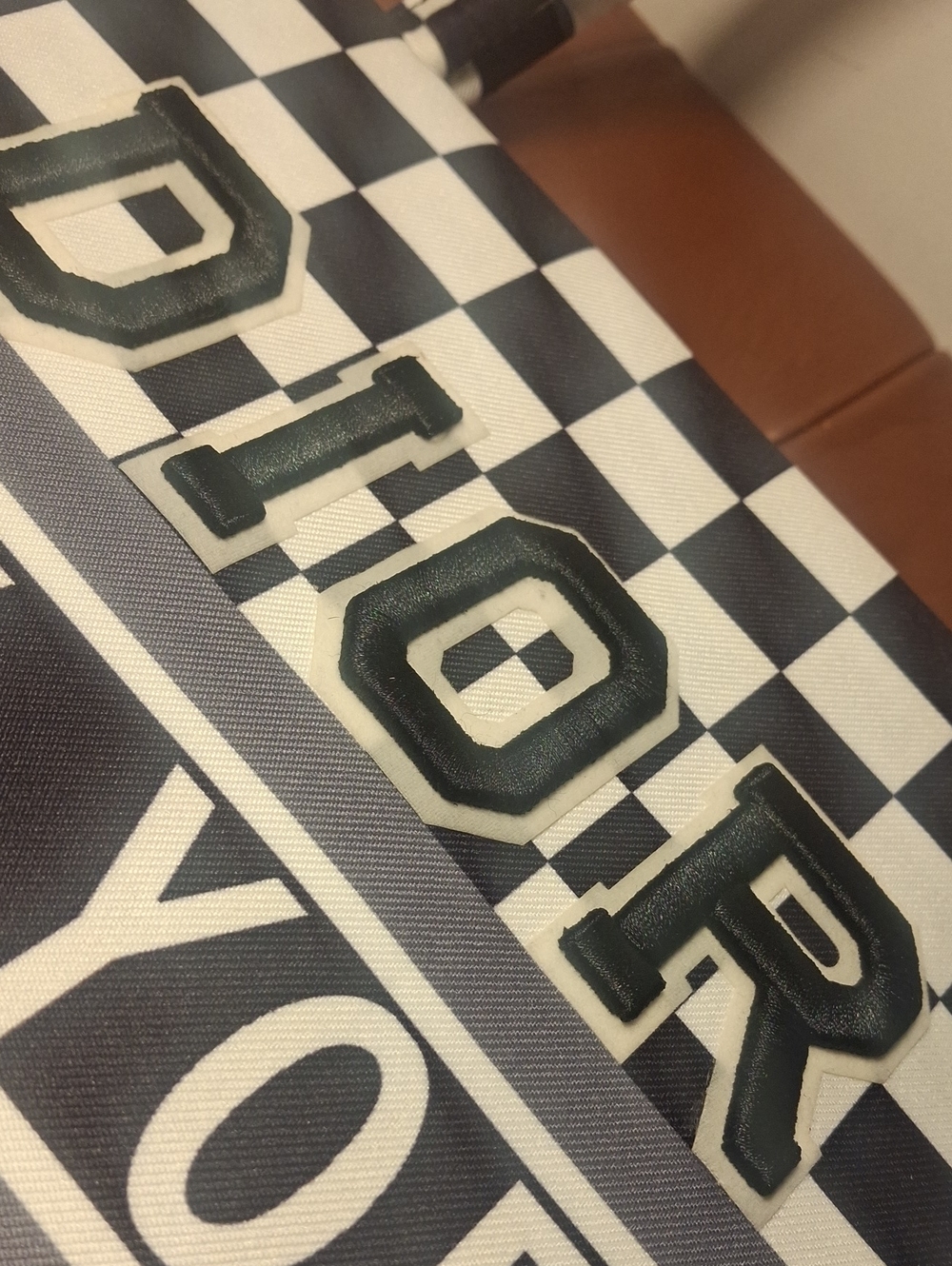 Upcycle Dior Checkerboard 'New York' Tote - Black & White - Picture 13 of 13